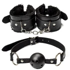 Аксессуары для БДСМ, кожаные наручники, повязка на глаза