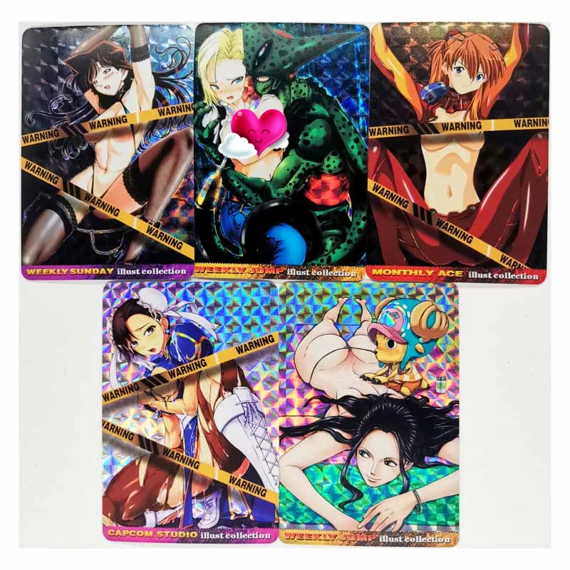 

5pcs/set ACG Dragon Ball ONE PIECE Sexy H Female Character Nude Toys Hobbies Hobby Collectibles Game Collection Anime Cards