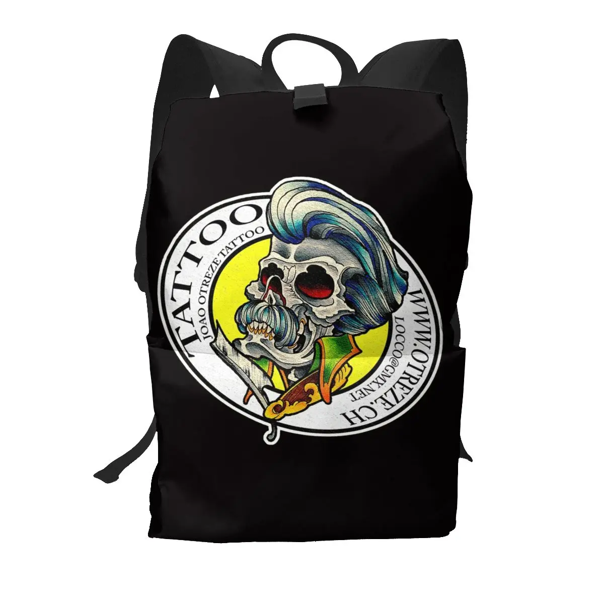 

Tattoo Skull Backpacks Vintage Unisex Soft Fun Backpack Polyester Festival Bags