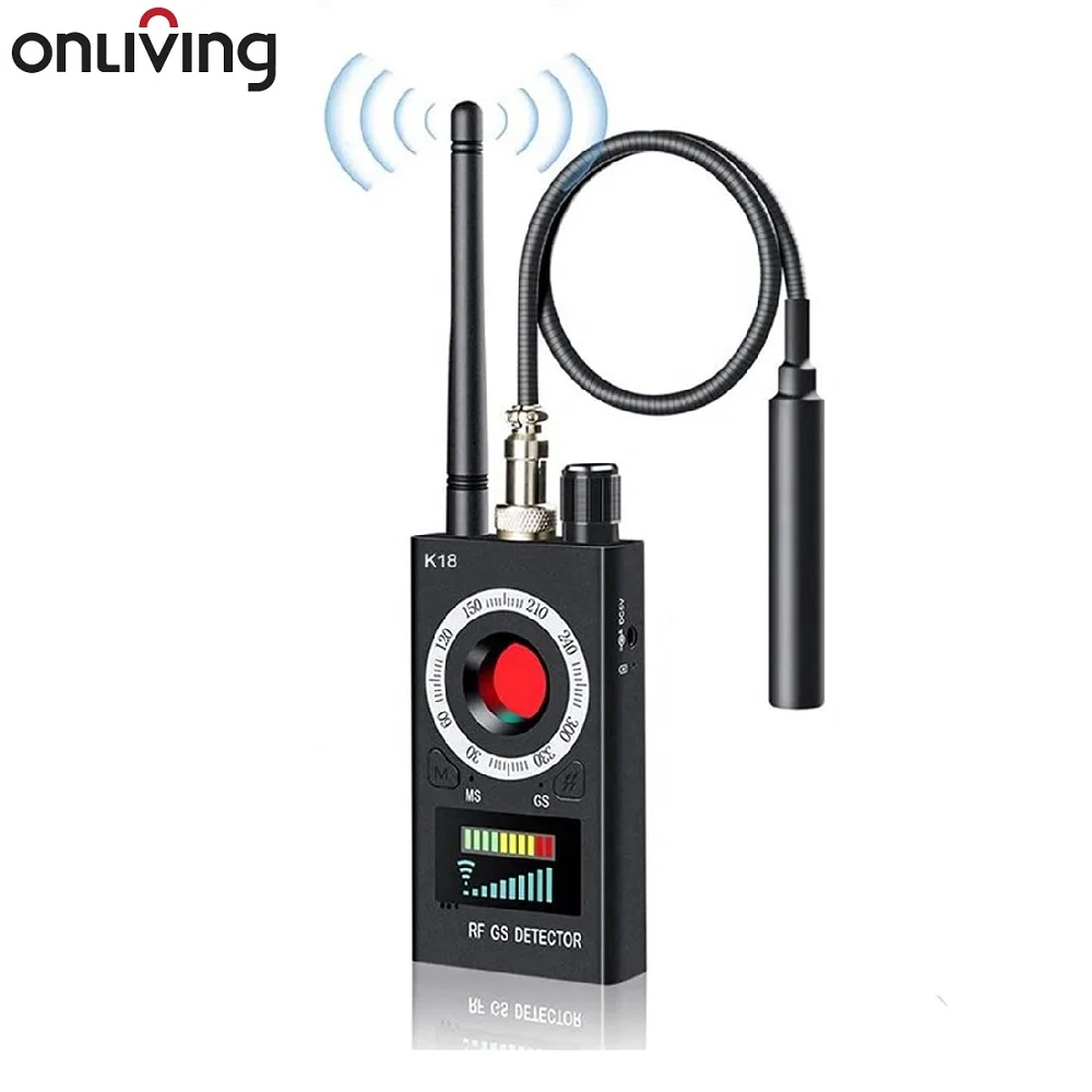 

ONLIVING Hidden Camera Detectors Bug Mini Radar Detector Anti Spy Detector GPS Tracking Device for Wireless Signal Alarm
