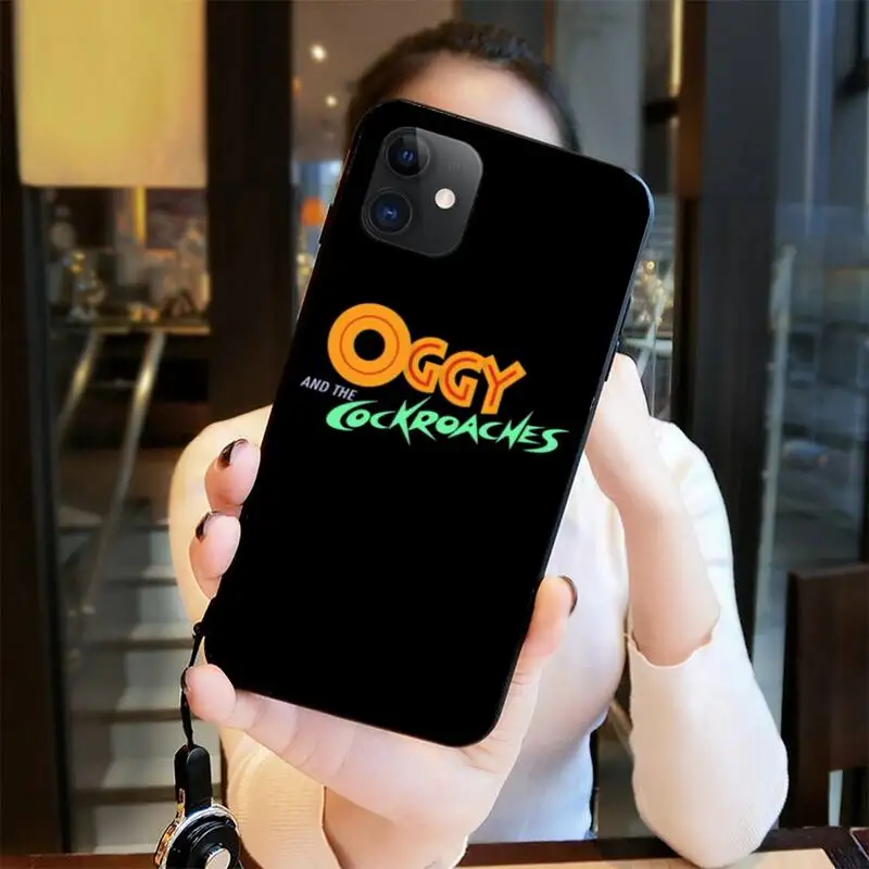 CUTEWANAN Cute cartoon OGGY Cover Black Soft Shell Phone Case for iPhone 11 pro XS MAX 8 7 6 6S Plus X 5S SE 2020 XR case | Мобильные