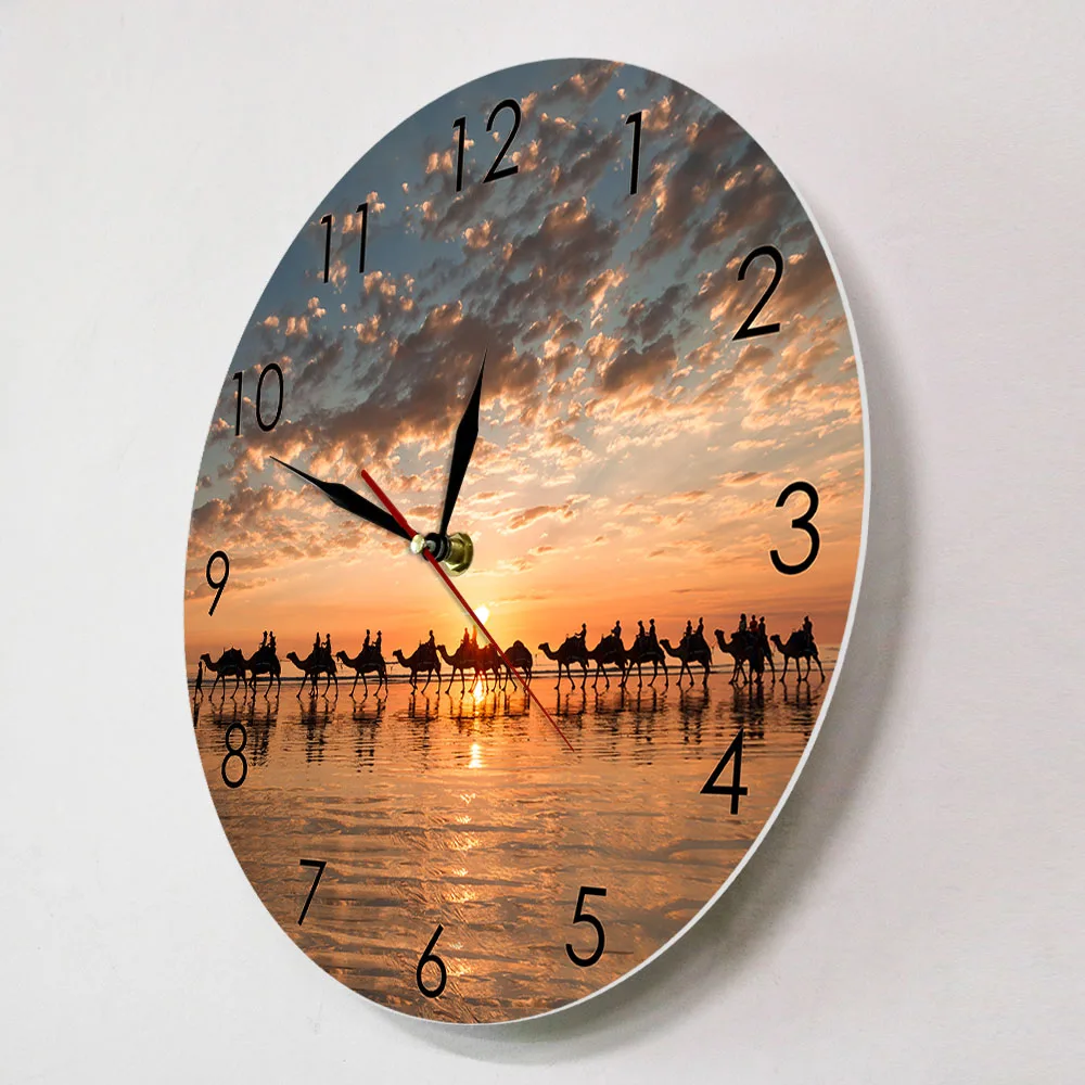 Настенные часы Camels с кабелем пляжные австралийские настенные закатом верблюжьей