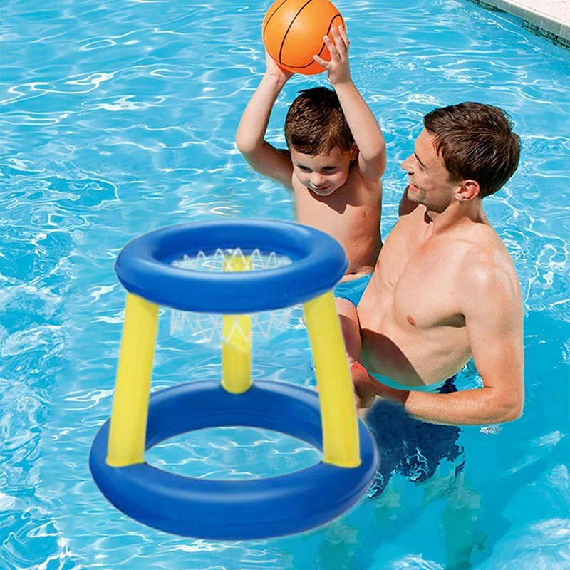 

Inflatable Swimming Rings Water Basketball Childrens Floating Hoop Ring Toss Game Swimm Pool Toy Kids Water Sport