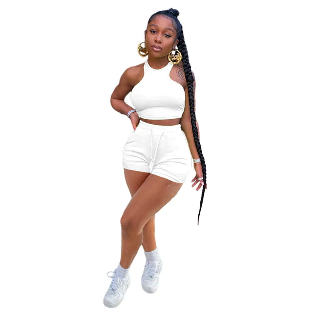 

Women's Summer Suit 2021 Pant Suits European and American Women's Sexy Casual Solid-Color Women's Shorts Two-Piece Women's Wear
