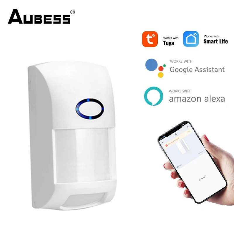 

Aubess Tuya Smart WiFi Infrared Detectors Motion Sensor Alarm Compatible With Tuyasmart APP Smart Life APP