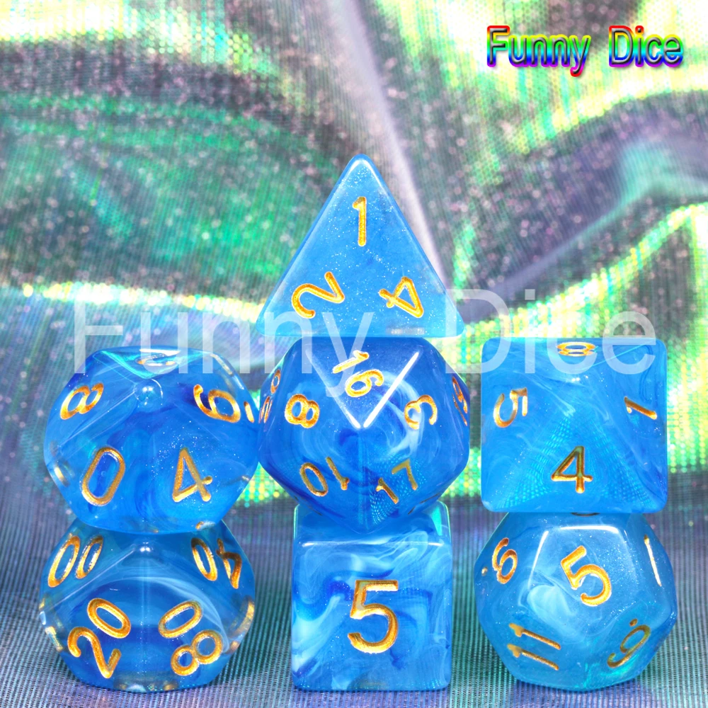 Новое поступление! Игральные кости многогранная Туманность 7 игра DnD D4 D6 D8 D10 D12 D20