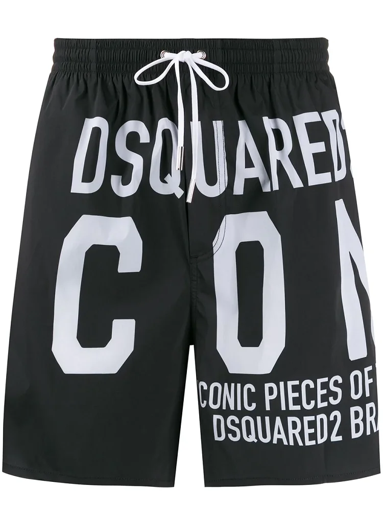 

2021 Summer New Men's Sports And Leisure Beach Pants DSQ2 Trend Printing Swimming Trunks Quick-Drying Stretch Shorts Men