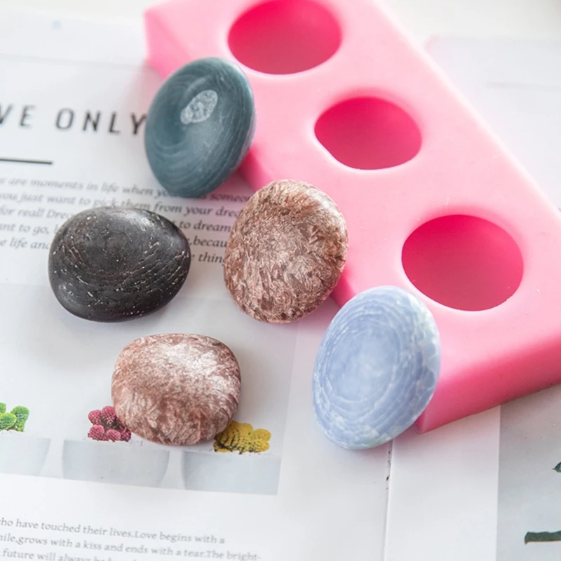 

3 Stones Candle Silicone Mould DIY Crafts Plaster Soap Decorations Making Tool Epoxy Resin Mold
