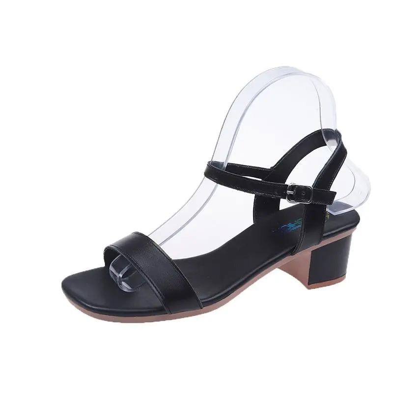 

2021 Summer Sale Of Women's Shoes Beige Heeled Sandals Buckle Strap Med Espadrilles Platform New Black Girls Medium High Comfort