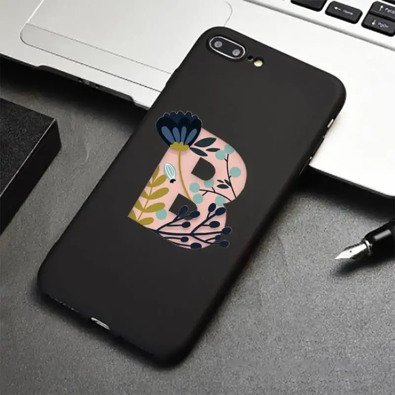 

Custom 26 letter flower Phone Case for iPhone 12 11 mini pro XS MAX 8 7 6 6S Plus X 5S SE 2020 XR