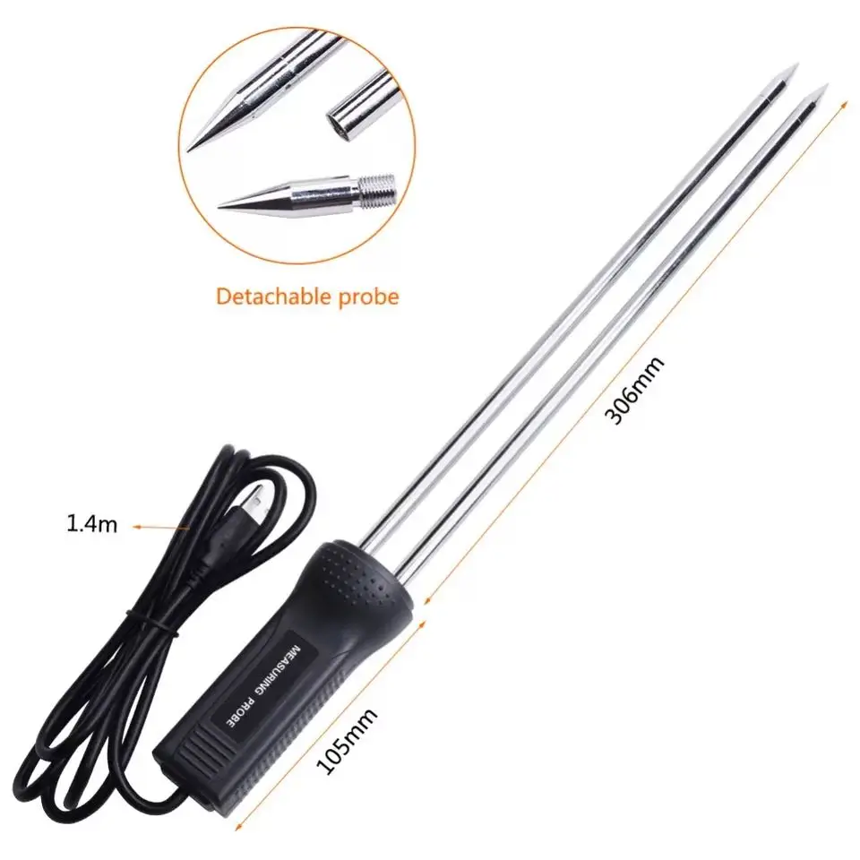 Умный измеритель влажности зерна сверхдлинный щуп для воды с цифровым дисплеем