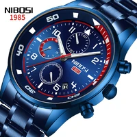 nibosi 2021 new fashion casual men quartz calendar minute dial luminous hand waterproof watch stainless steel strap watches