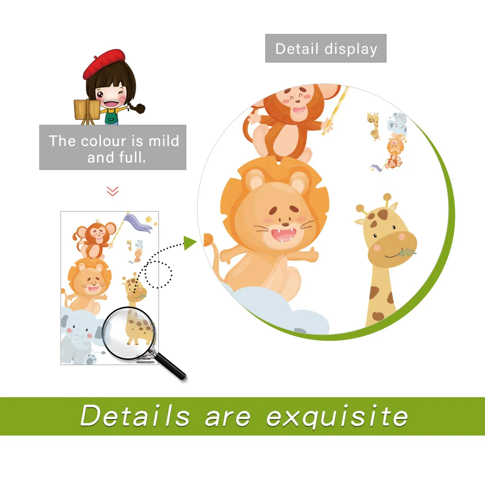 

Louyun Animal pattern stickers cartoon wall stickers children's room decoration home decoration QT1633