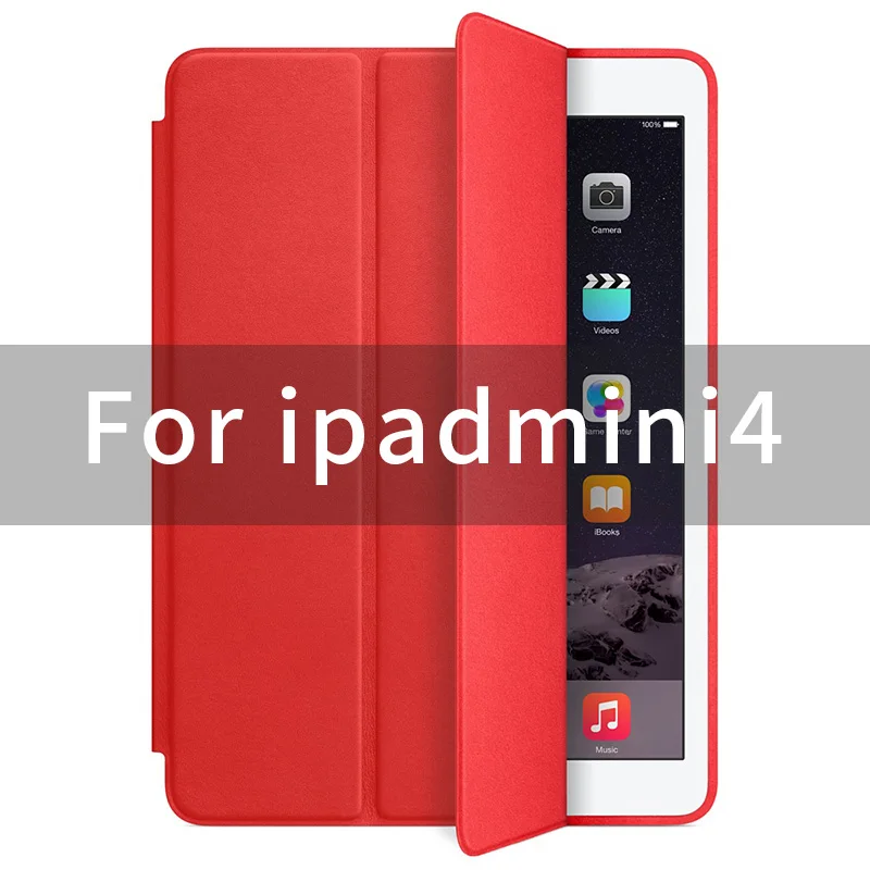 Чехол для iPad mini1/2/3/4 7,9 дюймов полное покрытие 1:1 магнит Smart Auto Sleep чехол с откидной крышкой с функцией подставки A1490 A1489 A1432 оболочки - Цвет: mini4-Red
