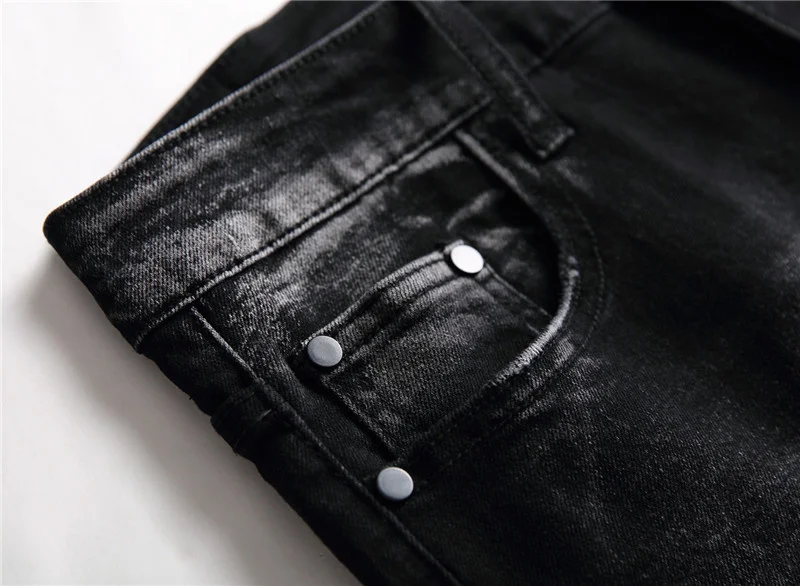 Джинсы мужские Стрейчевые черные стрейчевые из хлопка #073 | Мужская одежда