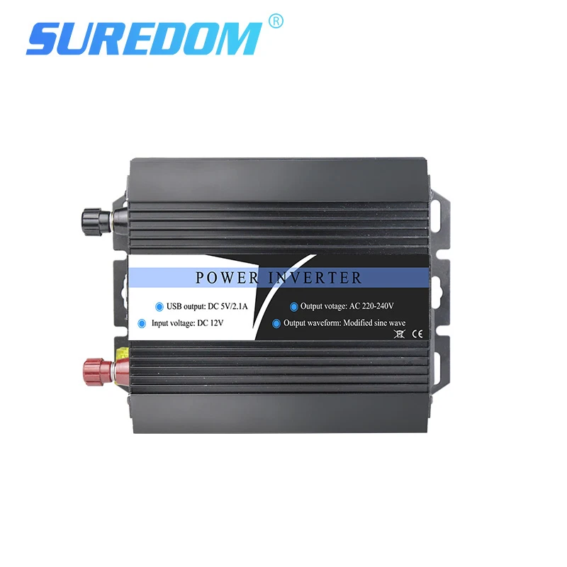 

SUREDOM Car Power Inverter DC 12V 24V to AC 110V 220V 400W Peak Power 800w For Car Cigarette Butts with Single USB and Socket