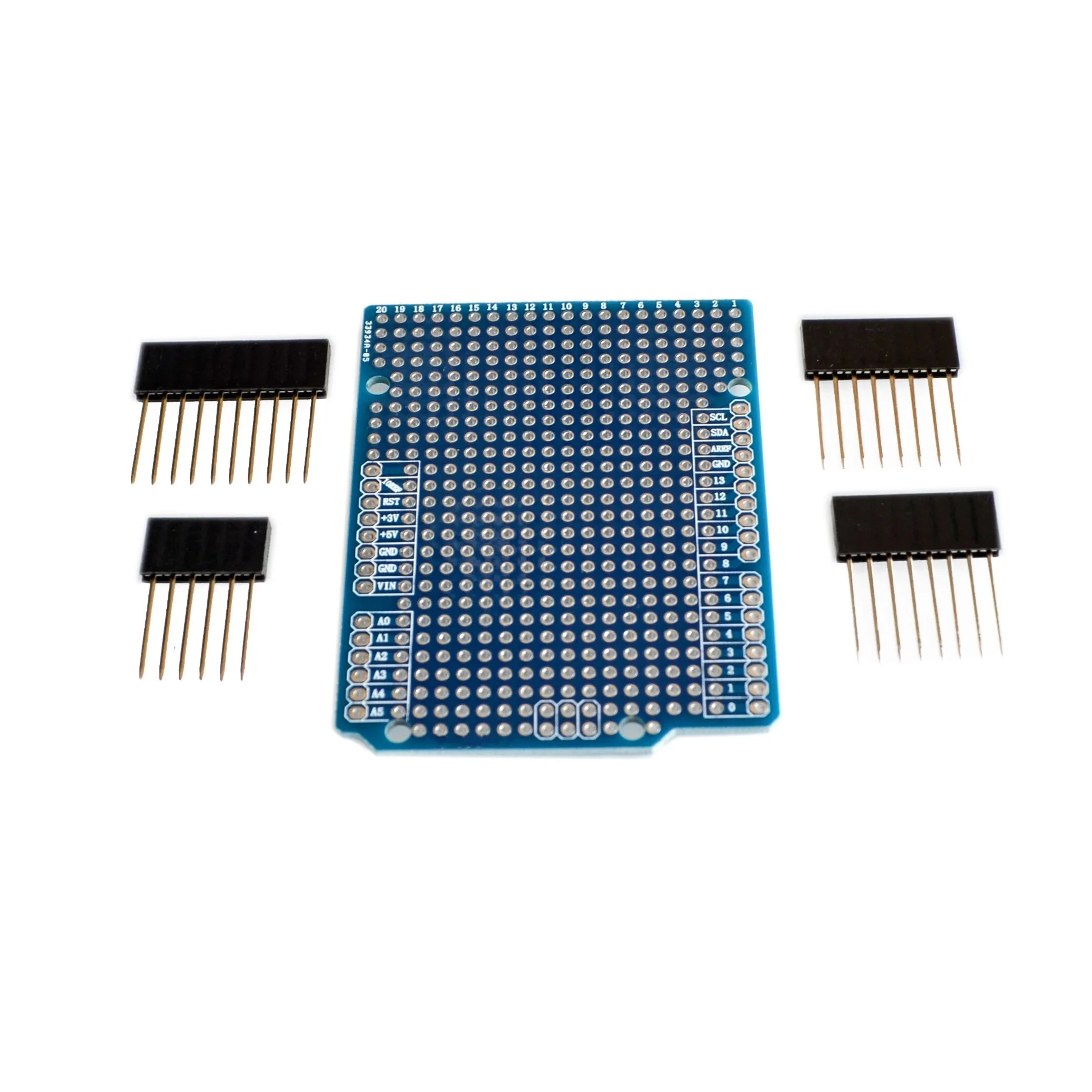 

Prototype PCB Expansion Board For Arduino ATMEGA328P UNO R3 Shield FR-4 Fiber PCB Breadboard 2mm 2.54mm Pitch With Pins DIY One