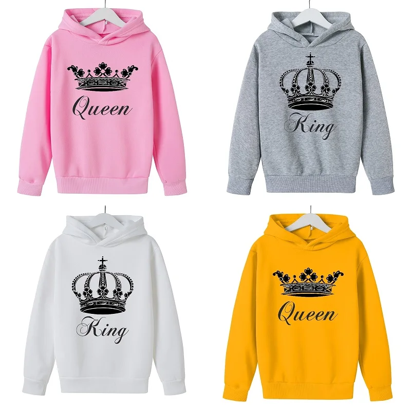

Crown King Queen Princess Emperor Hoodi Childrens Girls Clothing Boys Hoodie Autumn Kid Gift Sweatshirt Casual child Costume Top
