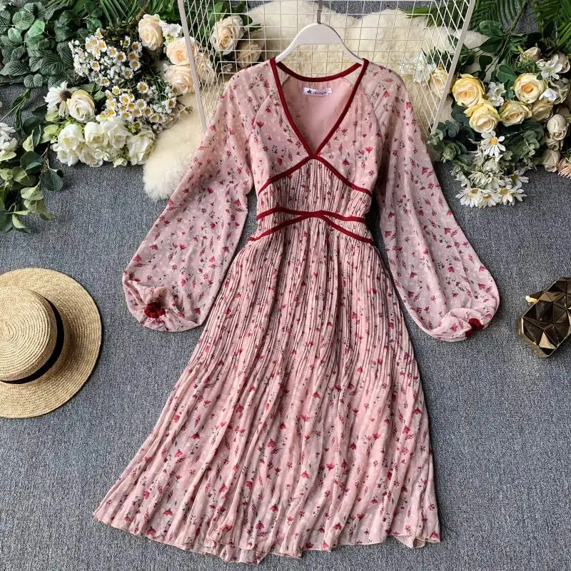 2019 Новое модное женское осеннее Цветочное платье платья платье|Женские платья| |