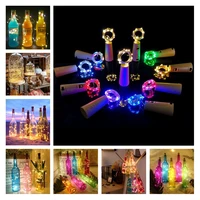 10pcs battery powered wine bottle lights with cork led copper wire colorful fairy lights string for party wedding indoor decor