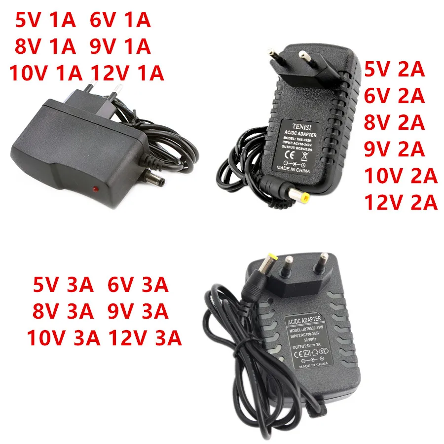 Адаптер питания постоянного тока 5 в 6 в 8 в 9 в 10 в 12 В 1A 2A 3A импульсный адаптер питания 220 в 12 В 5 6 8 9 10 12 В Трансформаторы освещения