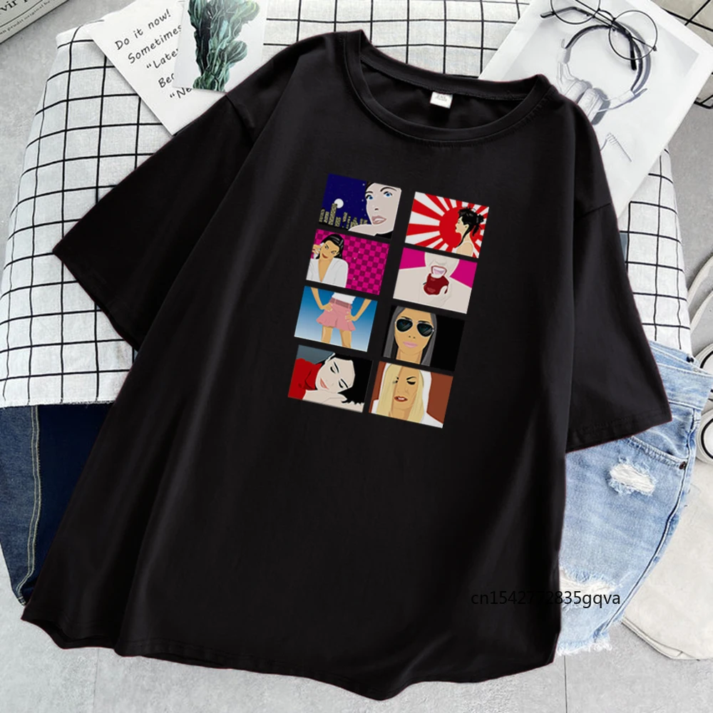 

Футболка женская с изображением красивого лунного лица и аниме, свободная, в стиле Харадзюку, лето 2021