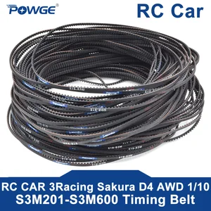 POWGE WRC автомобильный гоночный Sakura D4 D3 S3M-255351411447507510513516519522540552750мм передний Ремень ГРМ для дрифта гоночный автомобиль