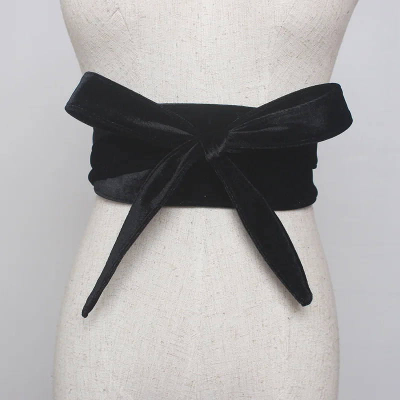 LANMREM 2020 новый модный бархатный пояс бандажный с бантом Универсальный Бархатный