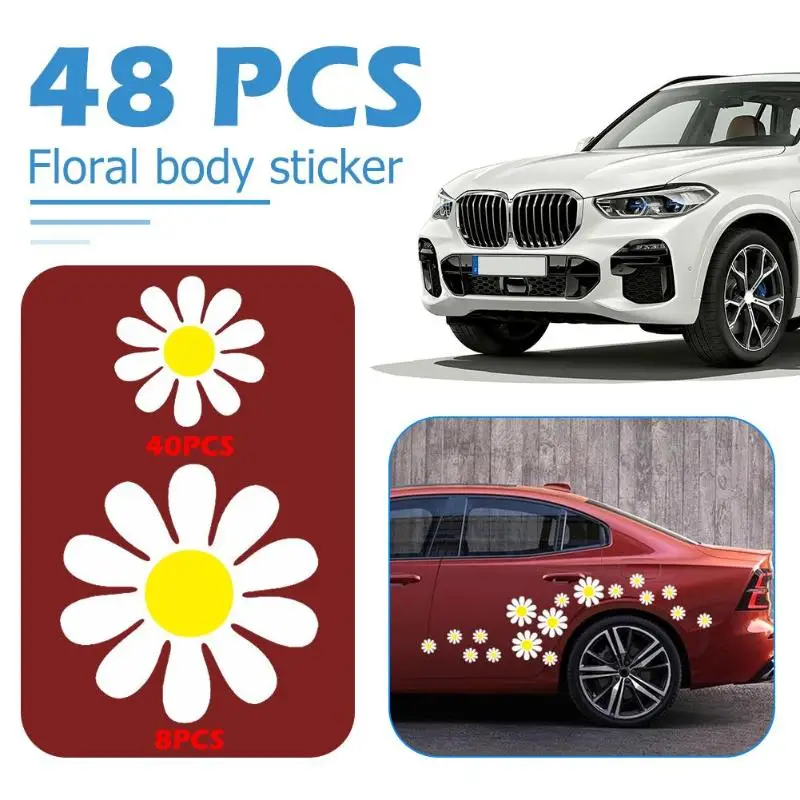 48 шт маргаритки персонализированные наклейки для автомобиля из ПВХ Авто