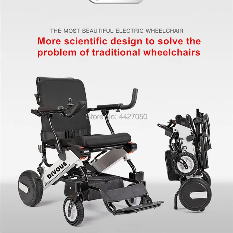 

Бесплатная доставка, Модная складная электрическая инвалидная коляска 300 Вт с двойным двигателем и литиевым аккумулятором для инвалидов