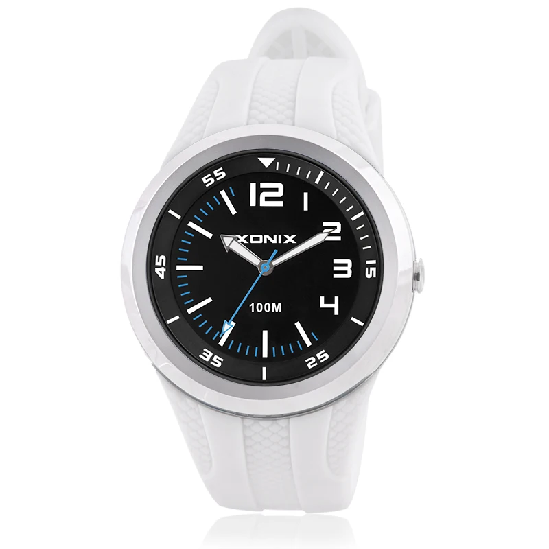 Мужские и женские наручные часы повседневные с силиконовым ремешком ободком из