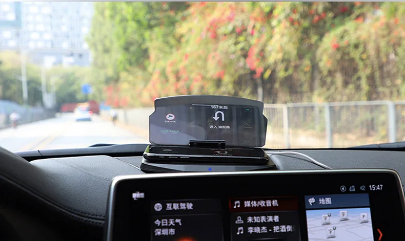 Newcarpro Универсальный мобильный gps навигационный кронштейн HUD Head Up Displayer для смартфона Автомобильный держатель Подставка для телефона
