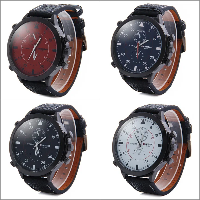 

SHIWEIBAO Brand Fashion Business Trends Sports Men's Quartz Watch Leather Strap Military Time Relogio Masculino Montre