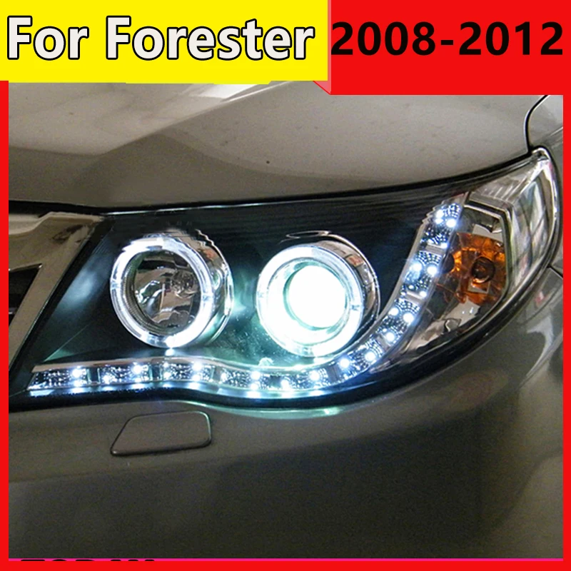 Car styling auto Part Style LED Head Lamp for Subaru Forester 2008-2012 led headlights drl hid Bi-Xenon Lens low beam