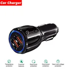 Автомобильное зарядное устройство PD QC 3,0 с двумя USB-портами, а, светодиодный разъем, адаптер для быстрой зарядки телефона Samsung A90 82 80 72 71 70 60 52 51 50 42 40 32 21 20