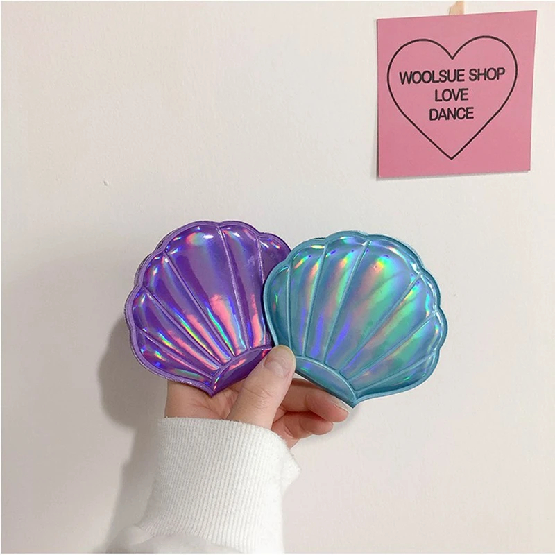 W &amp G зеркало для макияжа в форме морской ракушки портативное складное лазерное