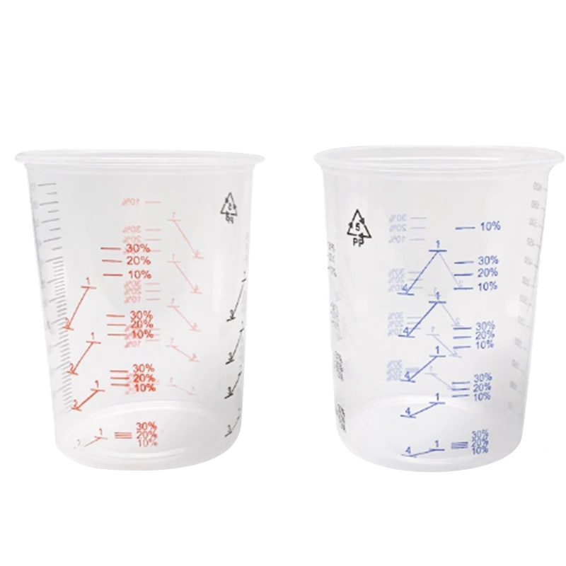

25 Plastic Paint Mixing Cups 600Ml Mixing Container for Precise Mixing of Paint and Liquid (Ran Color)