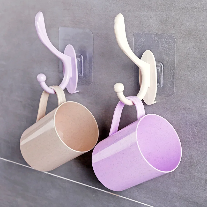 

Punch-free hanging clothes coat hook hook hook single hook wall hanging wall bathroom hook