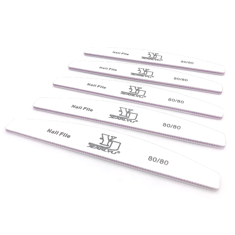 

20Pcs/Lot Nail File 80/80 Sandpaper Buffer Block Pedicure Manicure Polishing Tools Half-Moon Salon Care Professional Nail Files