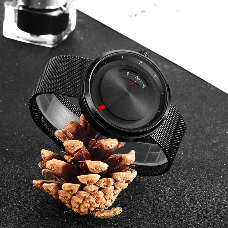 Часы наручные Skone Мужские кварцевые с сетчатым ремешком модные повседневные