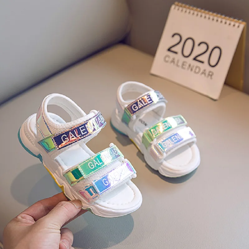 Детские сандалии новинка 2020 модные летние для девочек с широким красочным