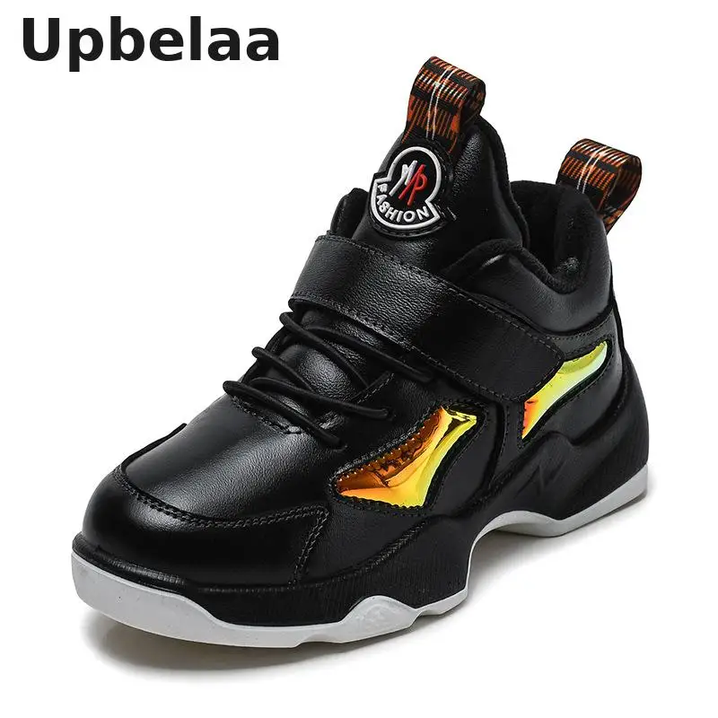 Детская зимняя обувь из натуральной кожи ботинки мартинсы для мальчиков школьные кроссовки модные зимние