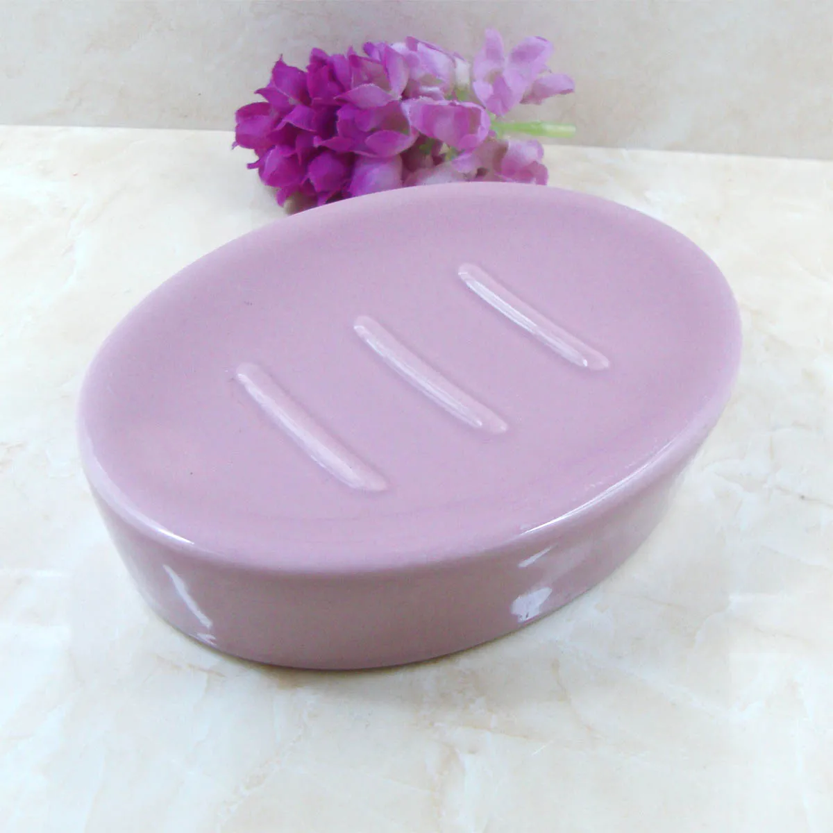 Керамическая Коробка для мыла мыльница мытья держатель стирки фиолетовое мыло