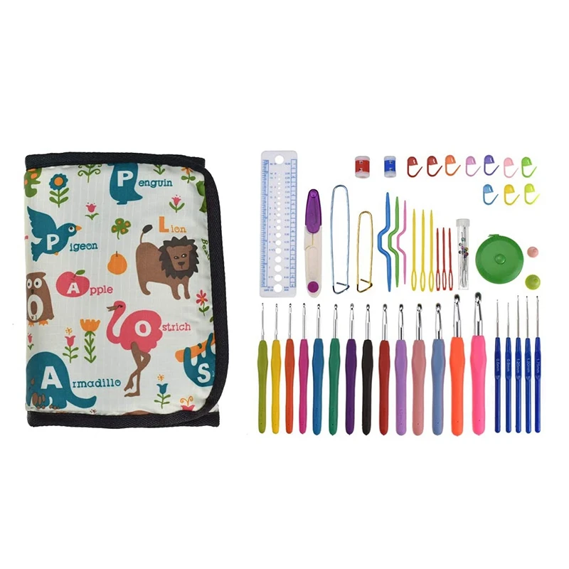

59 крючков для вязания крючком, 14 шт., резиновые ручки, крючок 2,0-10,0 мм, 5 шт., пластиковые крючки для захвата, 0,6 мм-1,75 мм, набор вязальных игл