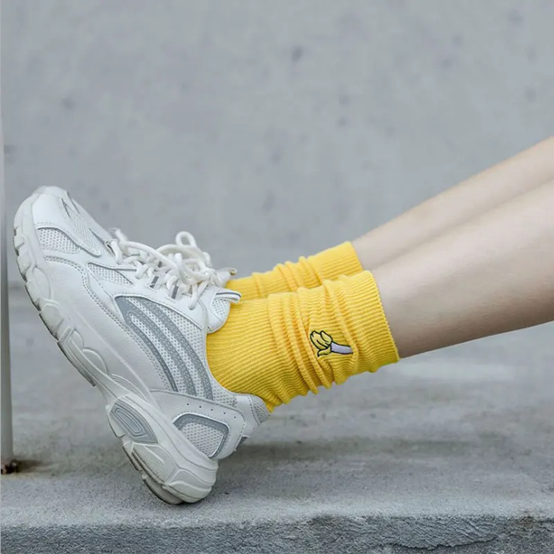 1 пара женские хлопковые носки с принтом фруктов|Носки| |