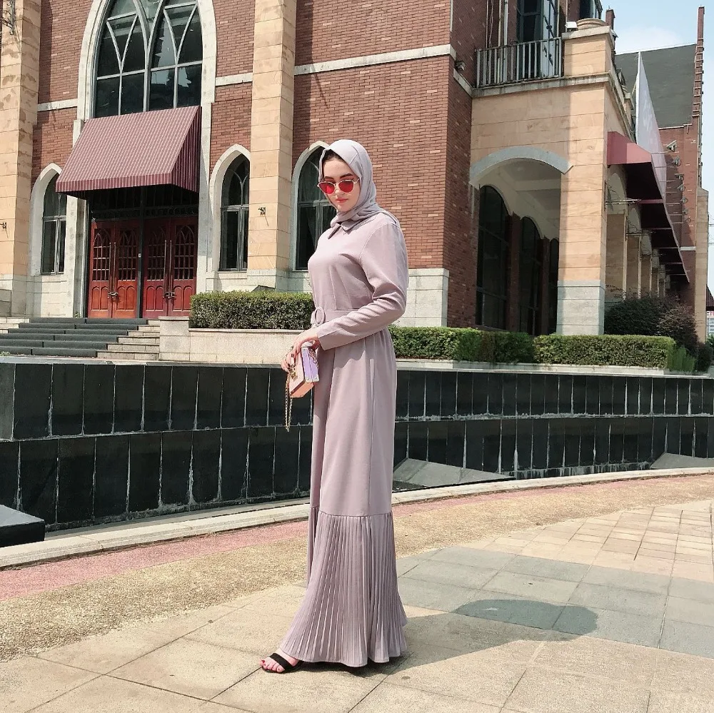 Элегантные мусульманские плиссированные Абаи платье Vestidos Вечеринка кардиган кимоно длинный халат платья Jubah Ближнего Востока Рамазан Исламская