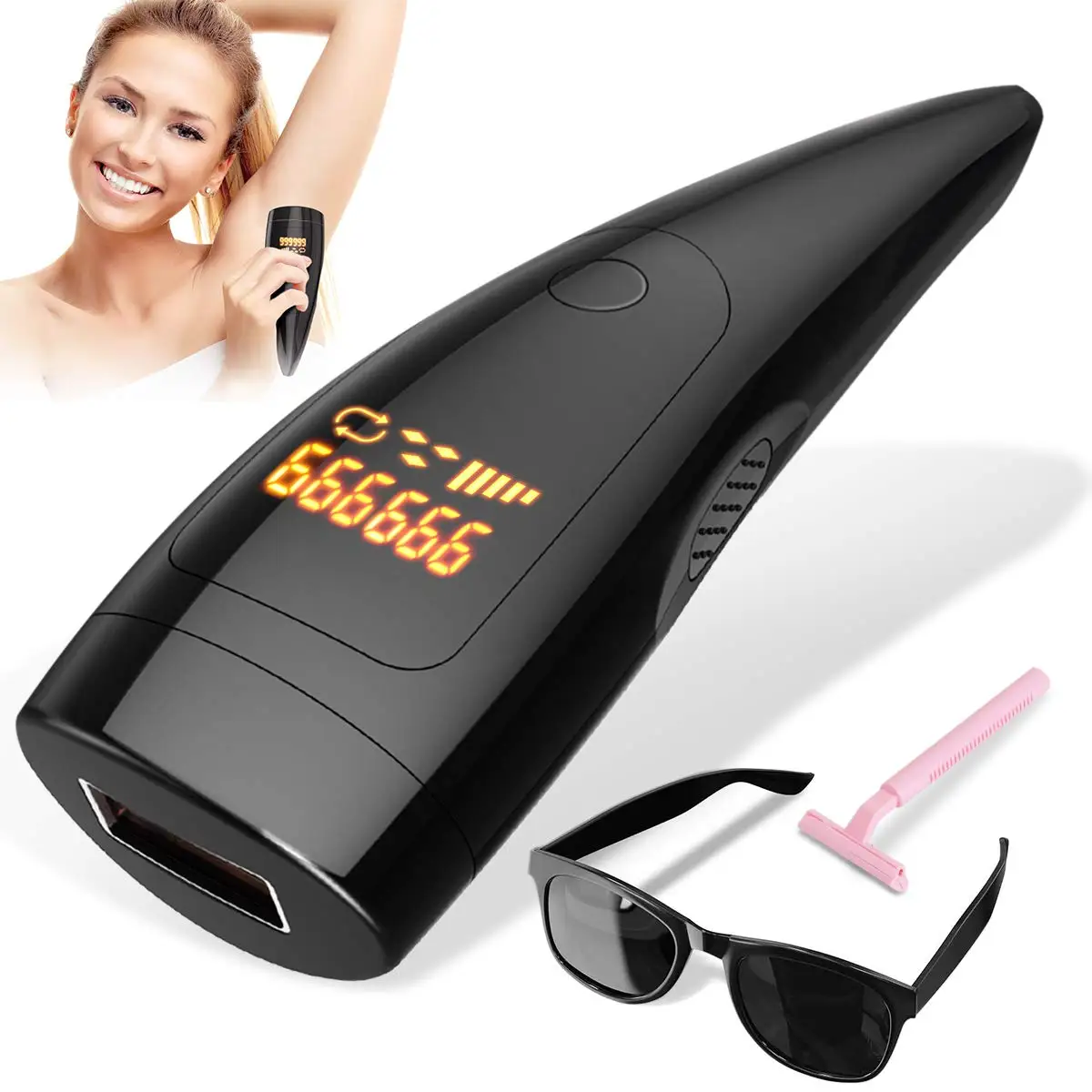 

Лазерный эпилятор для волос MAXFRESH на 999999 вспышек, профессиональное удаление волос для женщин, фотоэпилятор для лица, женское устройство для ...