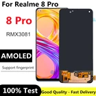 ЖК-дисплей 6,4 дюйма AMOLED для Realme 8 Pro RMX3081, ЖК-дисплей кодирующий преобразователь сенсорного экрана в сборе дюйма для OPPO Realme8 Pro