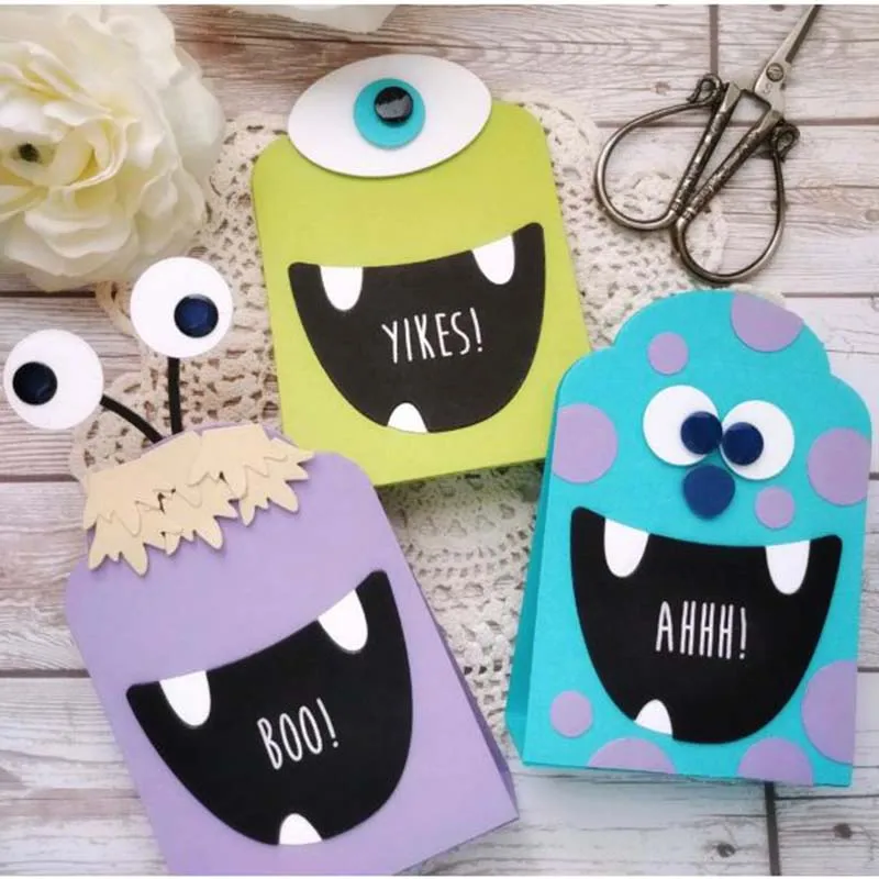 Набор вырубных штампов &quotМонстр тег Трафареты набор сделай сам для бумажные