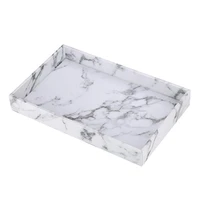 marble print serving tray pu leather for coffee drinks decorative 13x8
